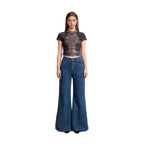 Damen Weite Denim-Jeans mit elegantem Schnitt