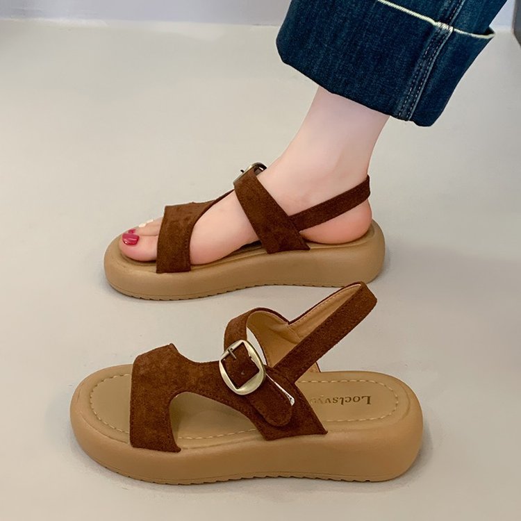 Damen komfortable Plateau-Sandaletten mit verstellbarem Riemen R&B