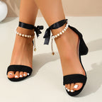 Damen modische Sandalen mit eleganten Zierbändern R&B