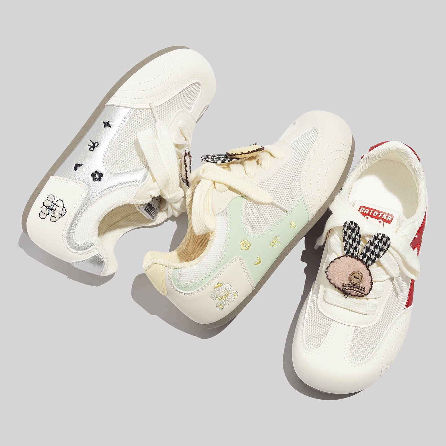 Damen Sportliche Sneakers mit verspieltem Tiermotiv und atmungsaktiver Mesh-Oberfläche