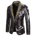 Herren extravagante Pailletten-Blazerjacke R&B