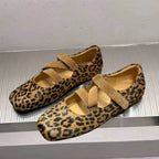Damen Ballerinas im Leo-Design mit elegantem Riemchen R&B