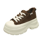 Damen Sneakers mit luxuriösem Fleece-Innenfutter und robustem Plateau R&B