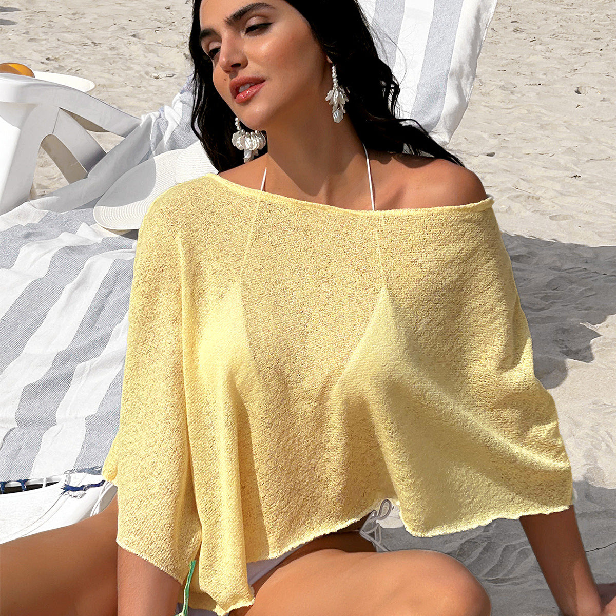Damen lässige Strandbluse aus leichten Materialien mit weitem Schnitt R&B