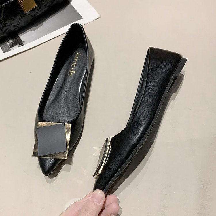 Damen elegante spitze Ballerinas mit dekorativem Schmuckakzent R&B