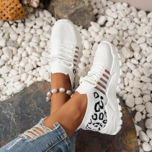 Damen Sportliche Sneakers mit modischem Leo-Design R&B