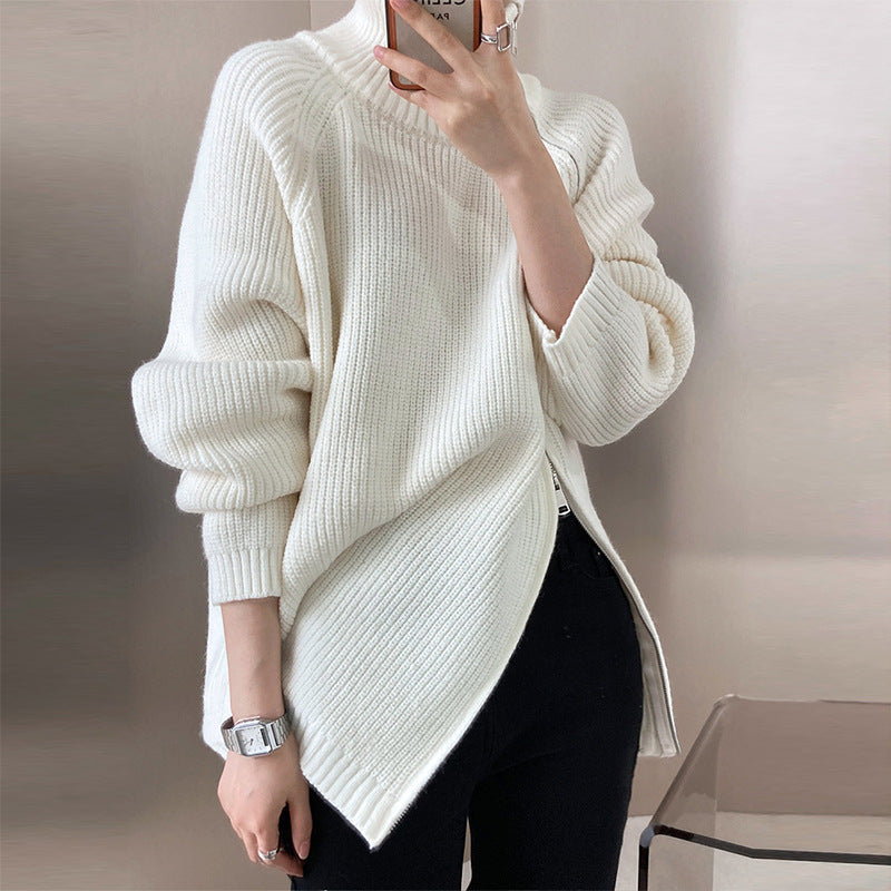 Damen Flair Pullover mit asymmetrischem Schnitt und Stehkragen R&B