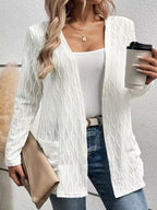Damen Strickjacke mit strukturiertem Muster und praktischen Taschen R&B