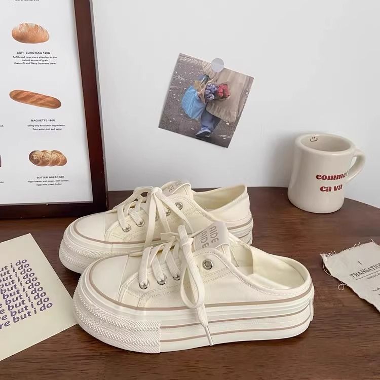 Damen Plateau-Slipper mit modischem Design und bequemer Schnürung