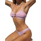 Damen Bandeau-Bikini mit strukturierter Oberfläche und charmanten Akzenten R&B