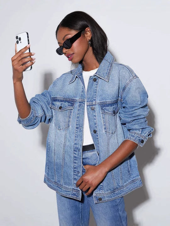 Damen Oversize Jeansjacke R&B