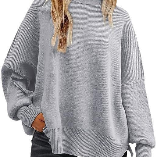 Damen Oversized Strickpullover mit breiten Ärmeln und strukturierter Oberfläche R&B