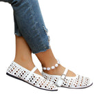 Damen komfortable Halbschuhe mit atmungsaktivem Design und verstellbarem Riemchen R&B