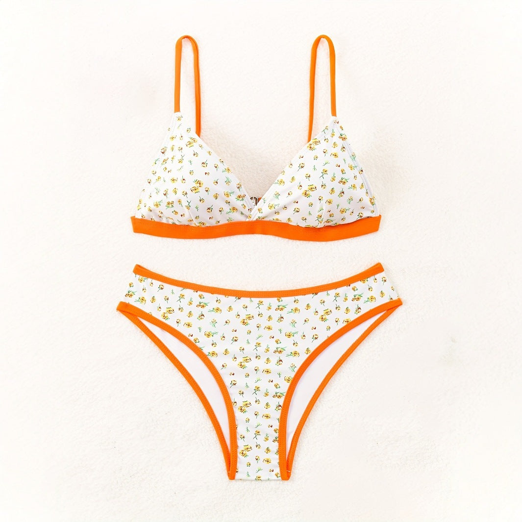 Damen Blumenmuster Bikini mit raffinierter Schnittführung R&B