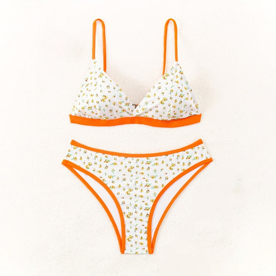 Damen Blumenmuster Bikini mit raffinierter Schnittführung R&B