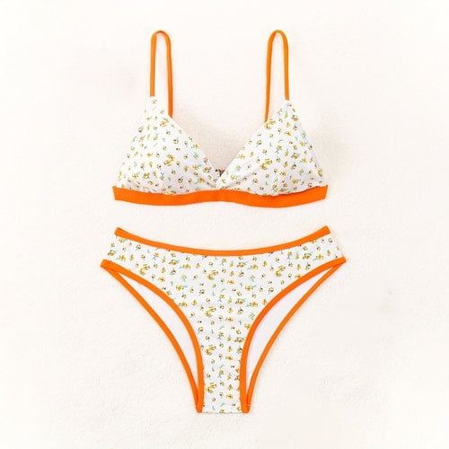 Damen Blumenmuster Bikini mit raffinierter Schnittführung R&B
