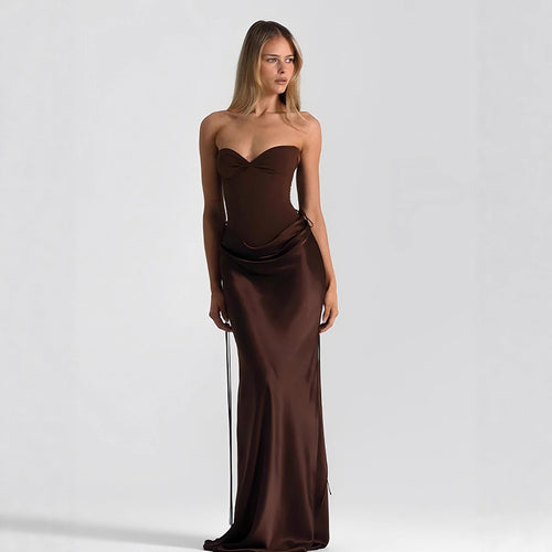 Damen Maxikleid mit elegantem Schnitt und raffinierten Drapierungen R&B