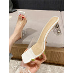 Damen transparente High Heel Mules mit geschmackvollem Design R&B