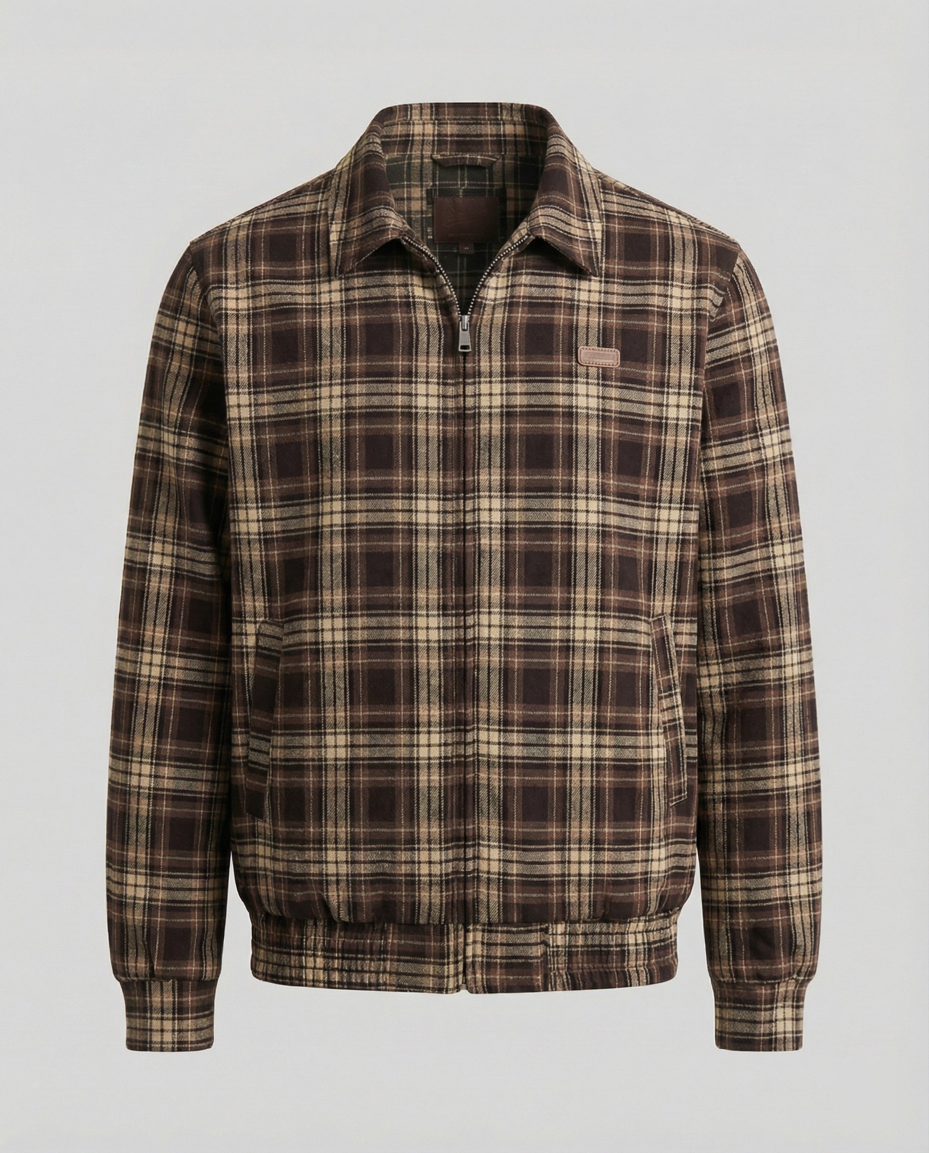 Amerikanische Retro Wendejacke Karomuster Lockerer Unisex Herbstmantel