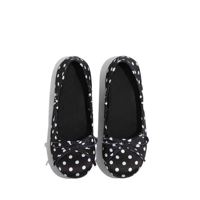 Damen Ballerinas mit punktiertem Design und zierlicher Schleifenapplikation R&B