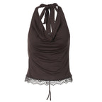 Damen Haltertop mit eleganter Spitzenkante R&B