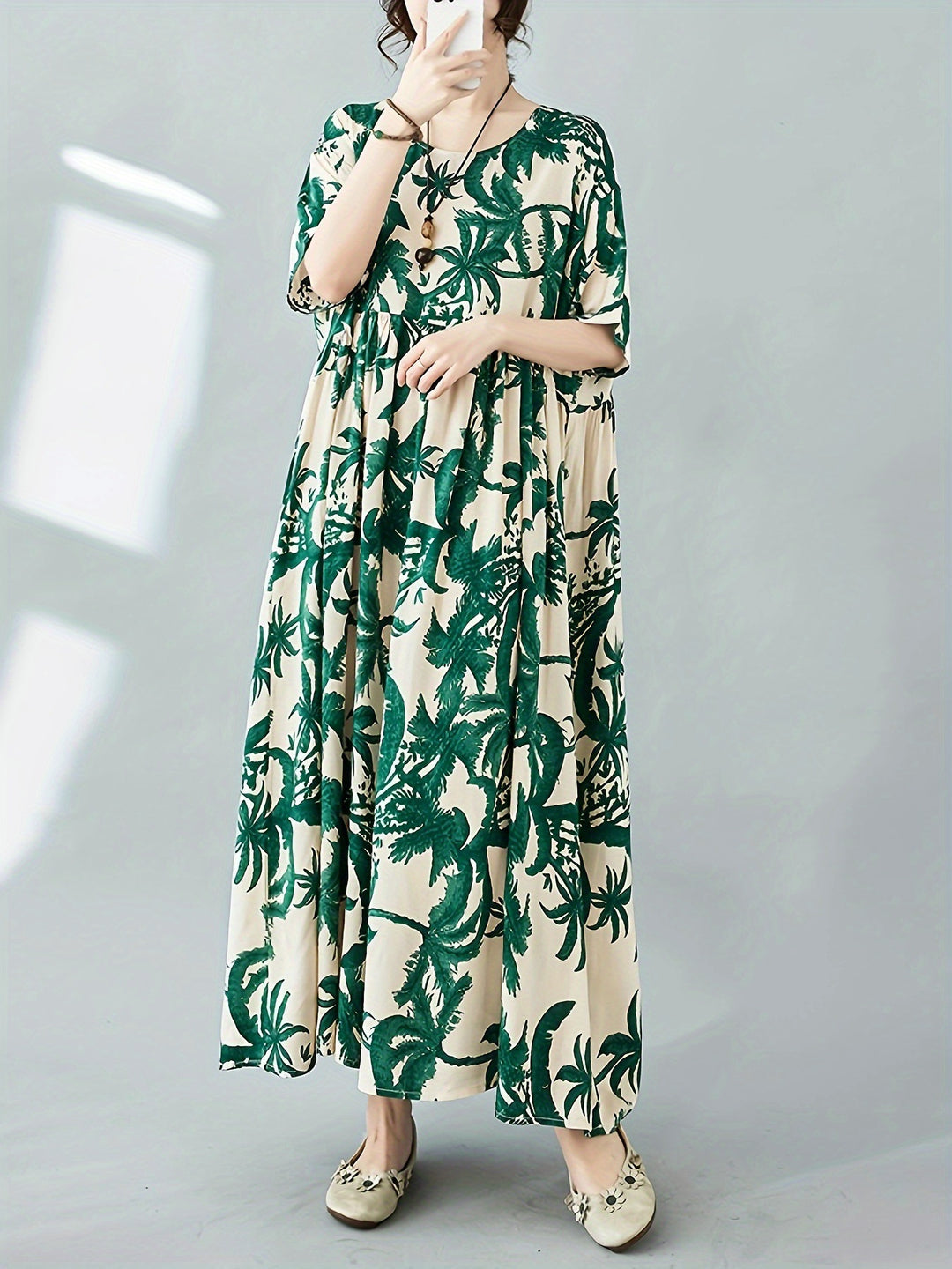 Damen Maxi-Kleid mit floralem Design und lässigem Schnitt R&B
