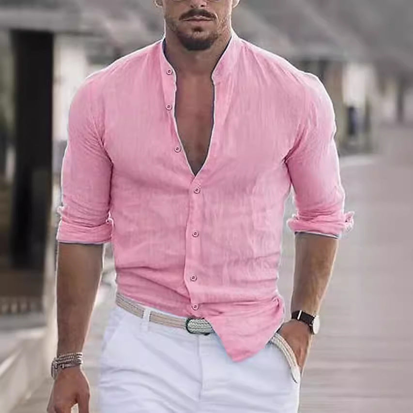 Herren modisches Langarmhemd mit leichtem Stoff R&B