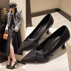 Damen elegante Pumps mit strukturiertem Obermaterial und Blockabsatz