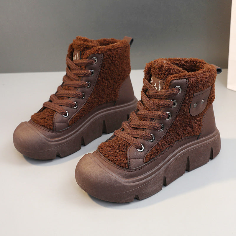 Damen modische High-Top Sneakers mit kuscheligem Innenfutter R&B