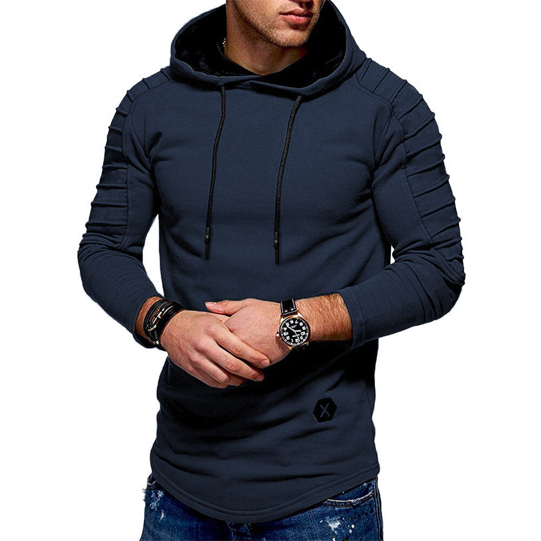 Herren Kapuzenpullover mit strukturierten Schultern und elastischen Bündchen R&B