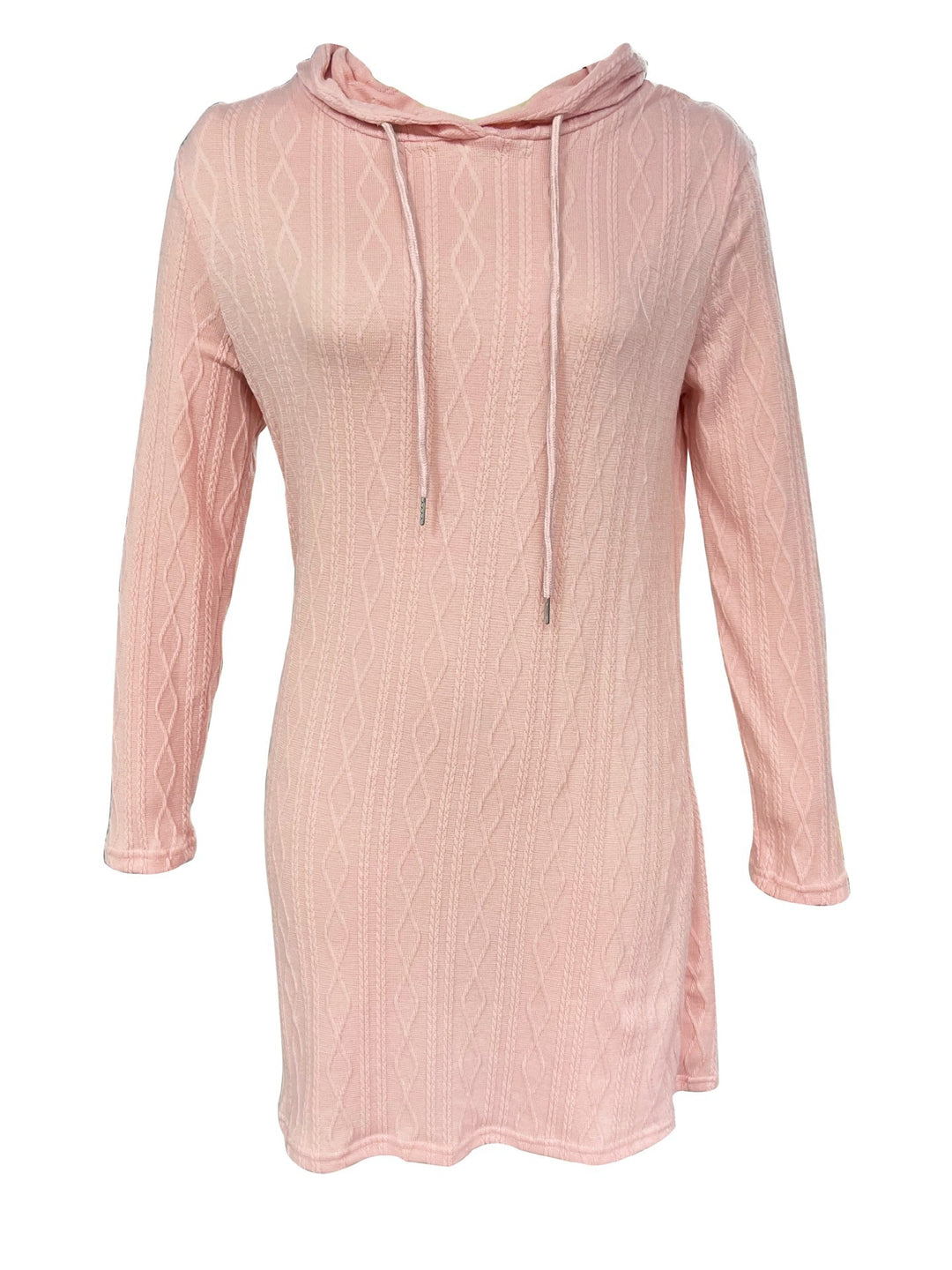 Damen Kapuzenkleid mit strukturiertem Strickmuster und lässigem Schnitt R&B