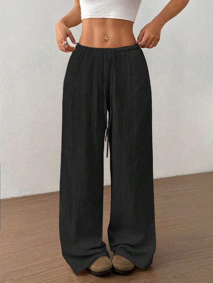 Damen Weite Sommerhose mit elastischem Bund und lockerem Schnitt R&B