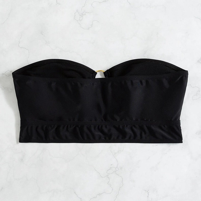 Damen Bandeau-Top mit dekorativem Ring R&B