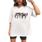 Damen T-Shirt mit künstlerischem Totenkopf-Motiv und lässigem Schnitt R&B