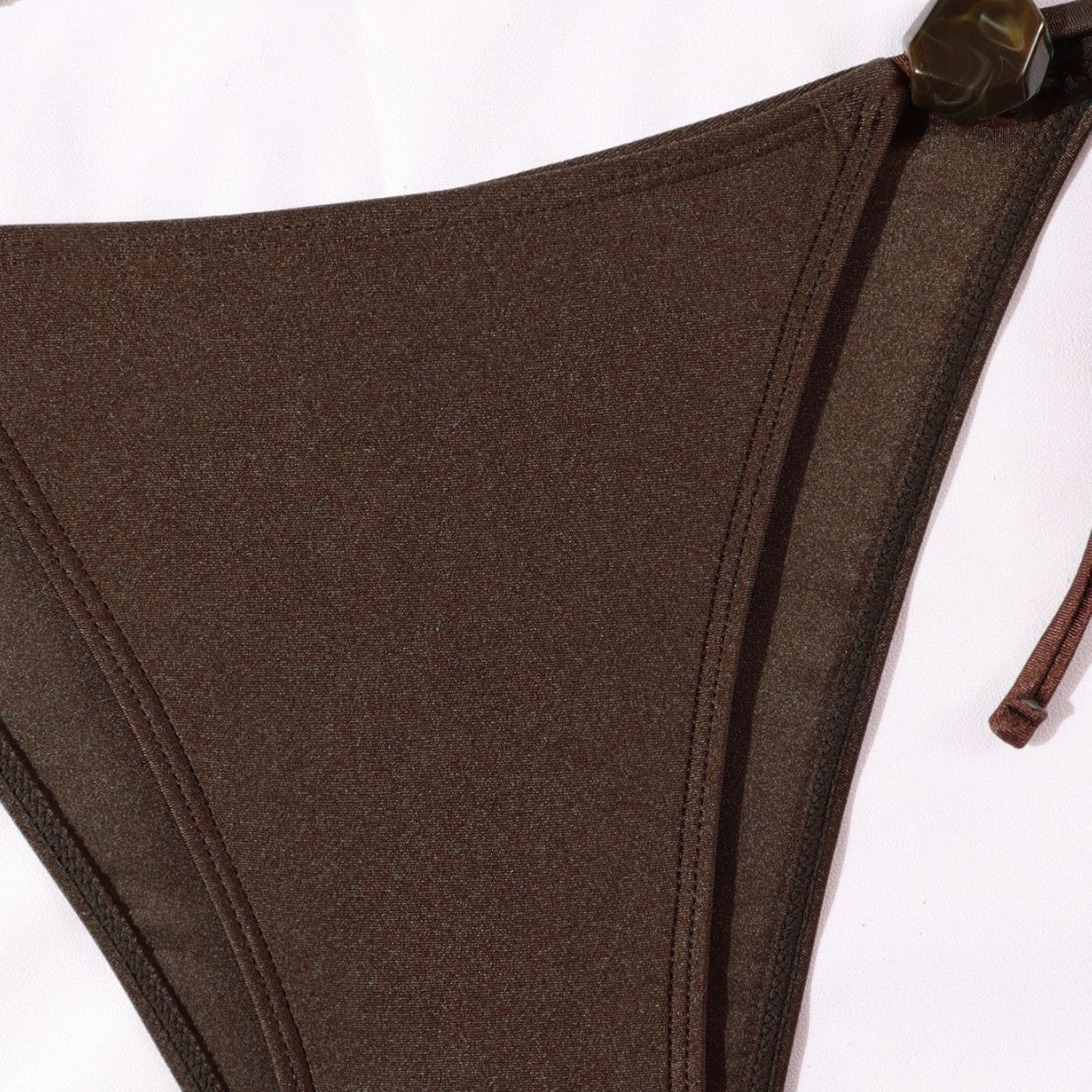 Damen Eleganter Bandeau-Bikini mit dekorativen Perlen R&B