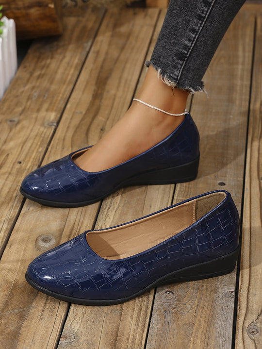 Damen Komfortable Ballerinas mit elegantem Krokodilmuster R&B