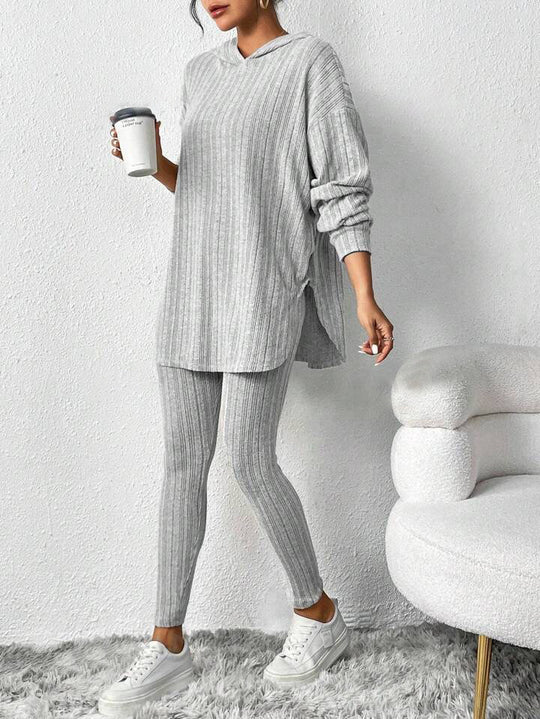 Damen lässiges Lounge-Outfit mit oversized Pullover und Leggings R&B