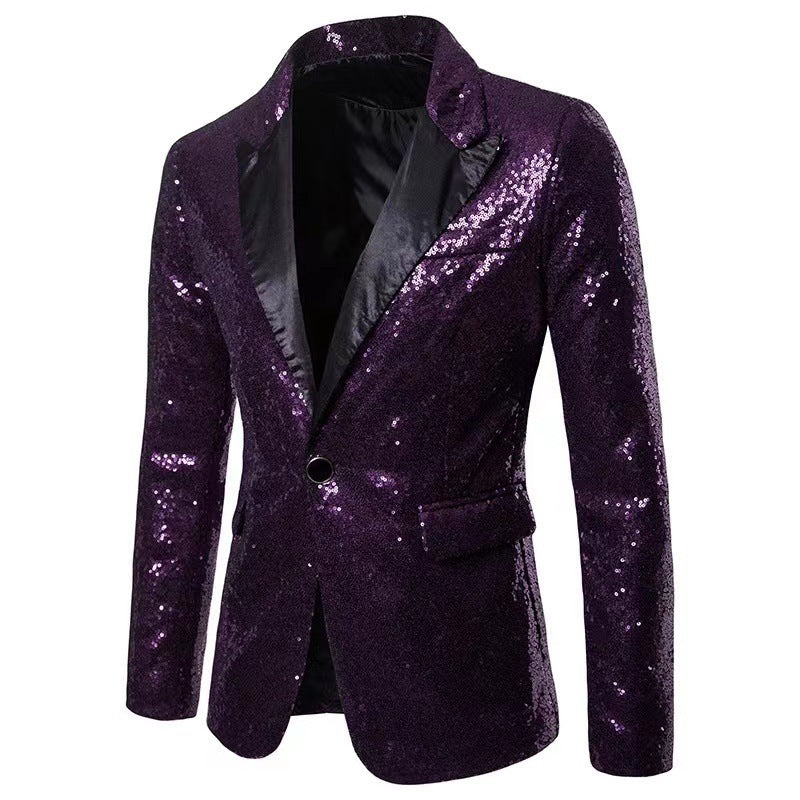Herren schimmernder Pailletten Blazer R&B