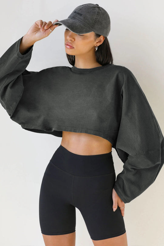 Damen lässiger Crop-Pullover R&B
