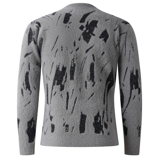 Damen modischer Stehkragenpullover mit einzigartigem Strukturdesign und grafischen Akzenten R&B
