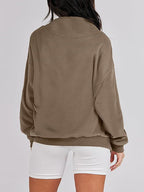 Damen lässiger Oversized Pullover mit schmalem Bund R&B