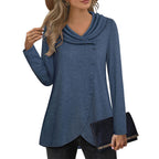 Damen Elegante Bluse mit asymmetrischem Saum und Kragen