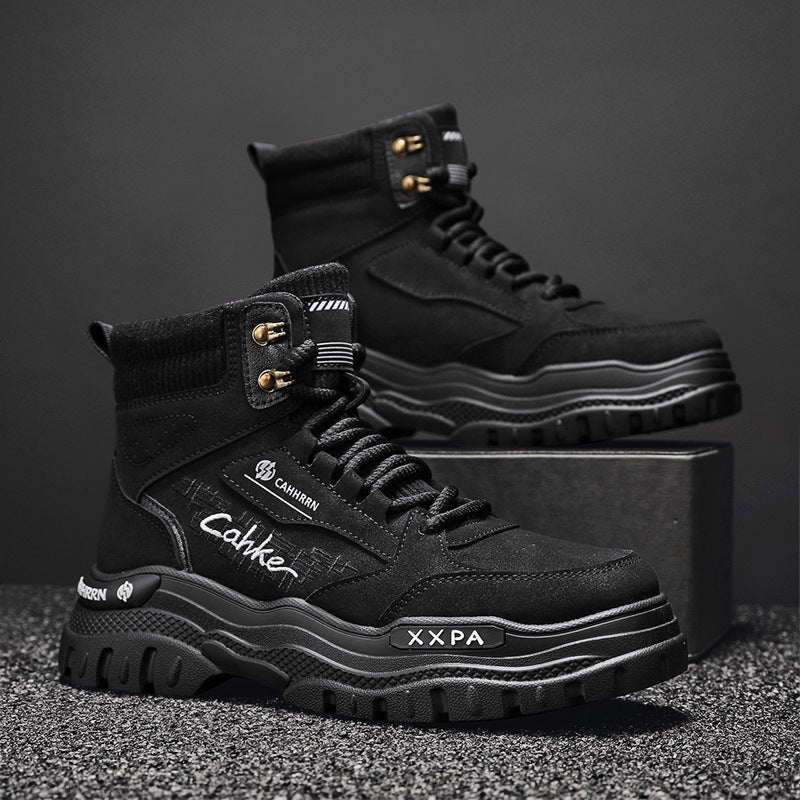 Damen trendige und robuste High-Top Boots mit gepolsterter Knöchelpartie und rutschfester Sohle R&B
