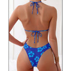 Damen Triangel-Bikini mit floralem Design und hoch geschnittenem Höschen R&B