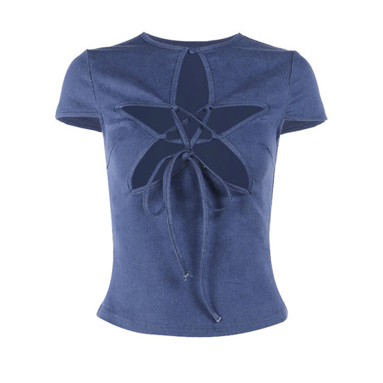 Damenoberteil mit einzigartigem Cut-Out-Design und eleganter Schnürung R&B