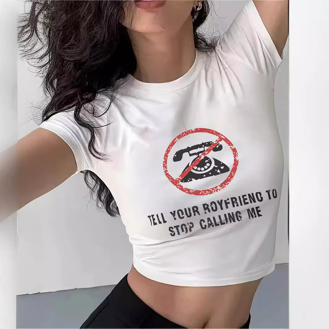Damen Crop-T-Shirt mit Ihrem kreativen Spruch R&B