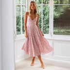 Damen Elegant geschnittenes Maxikleid mit floralem Muster und V-Ausschnitt R&B