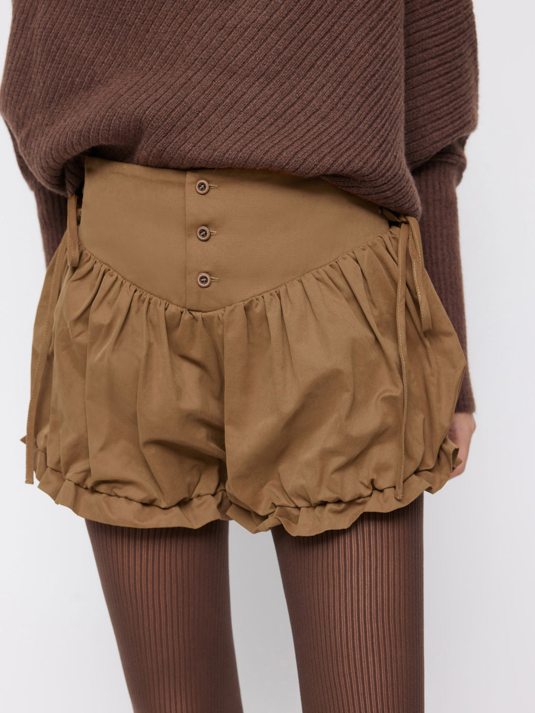 Damen modische Rüschen-Shorts mit hohen Bund und verstellbaren Kordeln R&B