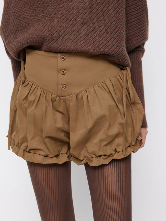 Damen modische Rüschen-Shorts mit hohen Bund und verstellbaren Kordeln R&B