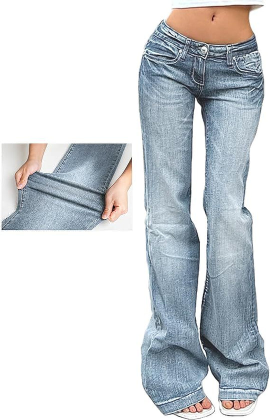 Damen Bootcut-Jeans mit flexibler Passform und hohem Bund R&B